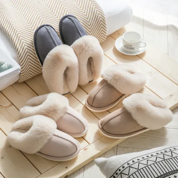 Women's Winter Fashion Cotton Slippers for Size 38-39, Soft Furry Inner Lining, Durable TPR Non-Slip Sole for Indoor Home Office and Gift Use - Image 2