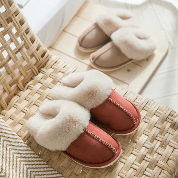 Women's Winter Fashion Cotton Slippers for Size 38-39, Soft Furry Inner Lining, Durable TPR Non-Slip Sole for Indoor Home Office and Gift Use - Image 3