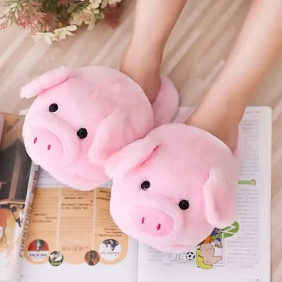 Pink Cute Pig Cartoon Animal Slippers for Women, Warm Plush Lining Soft Breathable Non-Slip Thick Sole, Available in Sizes 36-44 for Cozy Home Wear - Image 4
