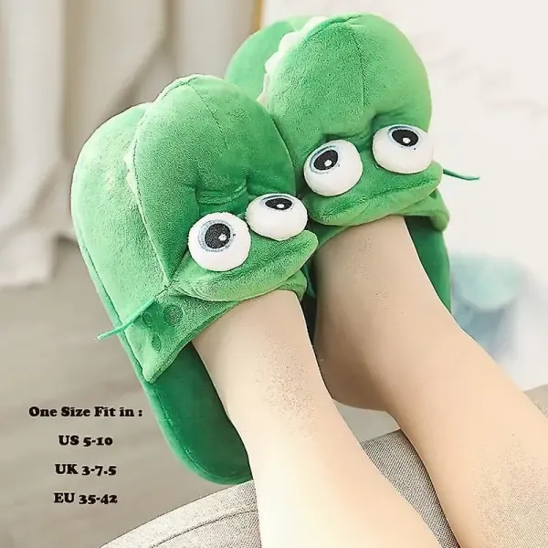 Adult Unisex Open Mouth Crocodile Dinosaur Shark Animal Slippers, Cute Kawaii Design with Non-Slip Sole, One Size 38-39 for Fun Warm Indoor Wear - Image 2