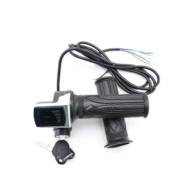 Replacement Electric Throttle Handle for Electric Bike Scooter Twist Throttle Handle with LCD Display and Power, Made of Abs, Black Color - Image 2