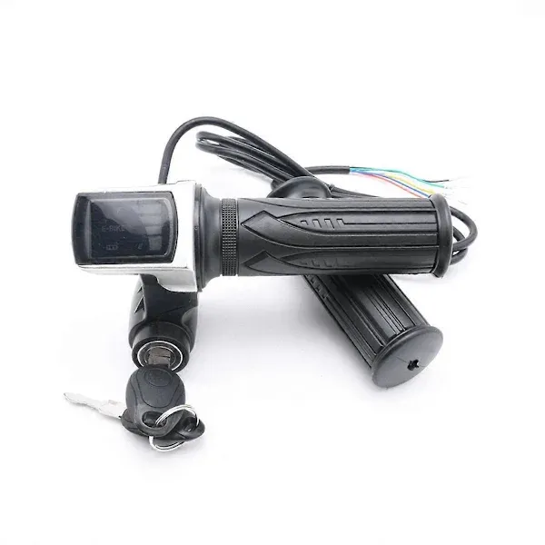 Replacement Electric Throttle Handle for Electric Bike Scooter Twist Throttle Handle with LCD Display and Power, Made of Abs, Black Color - Image 3