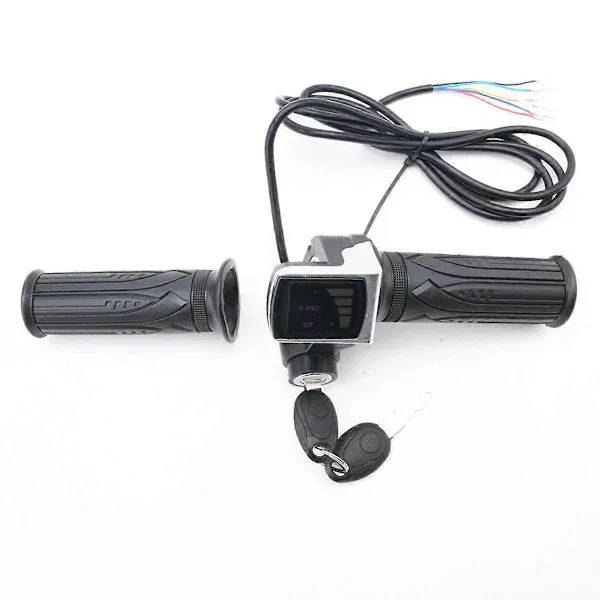 Replacement Electric Throttle Handle for Electric Bike Scooter Twist Throttle Handle with LCD Display and Power, Made of Abs, Black Color - Image 4