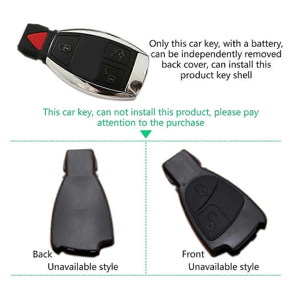 Heavy Duty Car Key Rear Cover Replacement for  S300 S350 E260 C200 GLK300 ML350 B200 Key Case, Made of Pvc, Black Color - Image 5