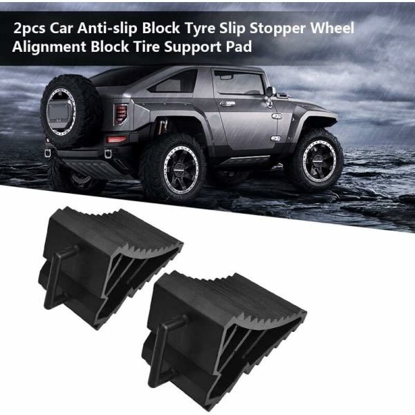 Long Lasting Premium Slip stopper, 2 pcs Car Anti-Slip tire blocks, Made of Plastic, Black Color, Easy Installation - Image 2