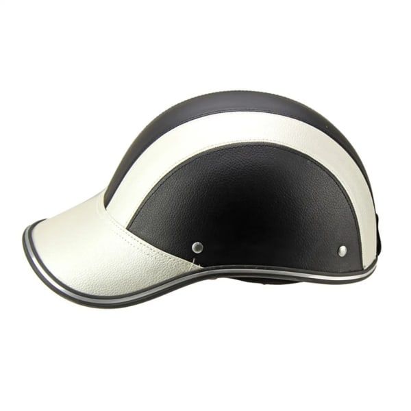 Motorcycle Half Helmet Cap Half Helmet Electric Bike Scooter UV Protection Safety Helmet 54-60cm Silver Silver, Made of Fabric - Image 1