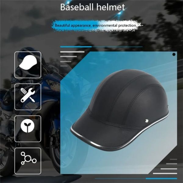 Motorcycle Half Helmet Cap Half Helmet Electric Bike Scooter UV Protection Safety Helmet 54-60cm Silver Silver, Made of Fabric - Image 4