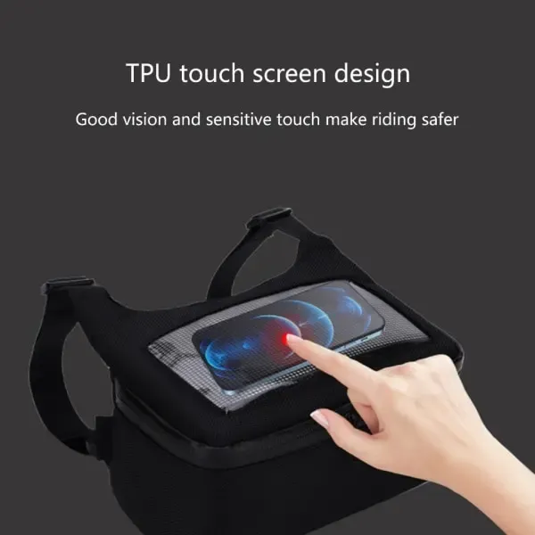 Replacement Electric Bicycle Handlebar Front Bag Waterproof Motorcycle Main Bag Motocross E-Scooter Phone Navigation Bag Package Pouch, Black Color - Image 4