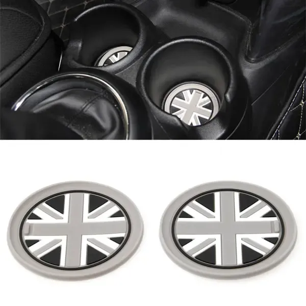 7.7mm Silica Gel Car Cup Anti-slip Pad Mat for Mini for Cooper 2011 2012 2013 R Gray, Replacement Part, Made of Silicone, Black Color, 2 Pcs Pack - Image 2