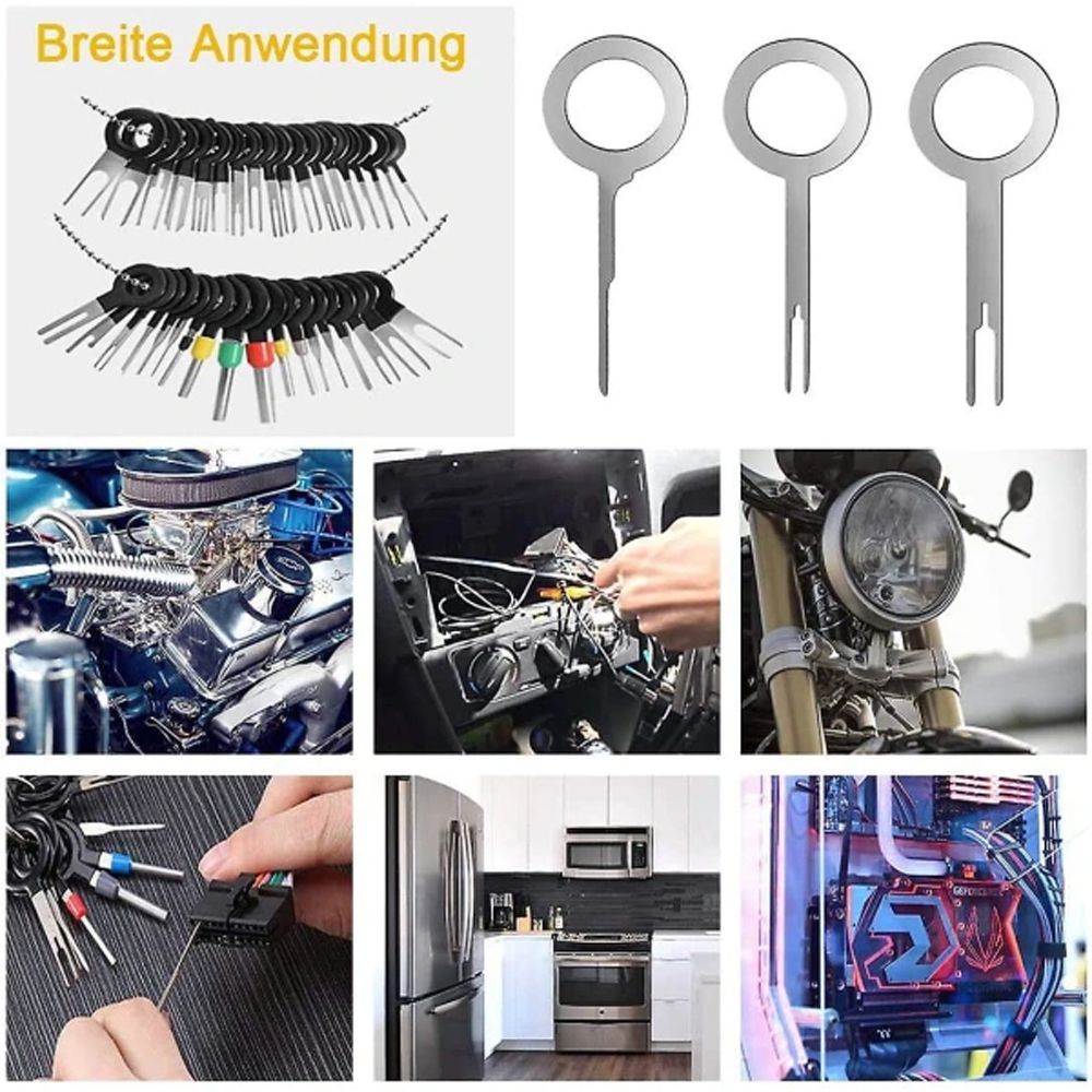 Terminal Ejector Kit Terminal Removal Tool, Electrical Wiring Car Disassembly Tool Connector Crimp Pin Puller 41pcs, Made of Metal - Image 3