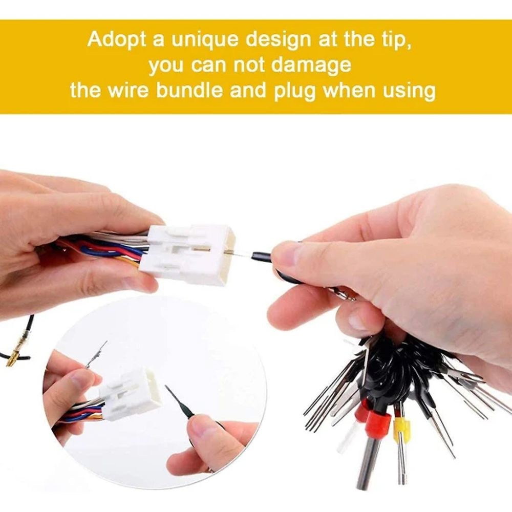 Terminal Ejector Kit Terminal Removal Tool, Electrical Wiring Car Disassembly Tool Connector Crimp Pin Puller 41pcs, Made of Metal - Image 4