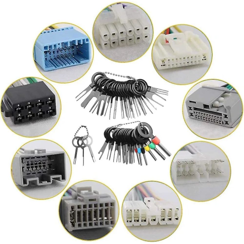 Terminal Ejector Kit Terminal Removal Tool, Electrical Wiring Car Disassembly Tool Connector Crimp Pin Puller 41pcs, Made of Metal - Image 5