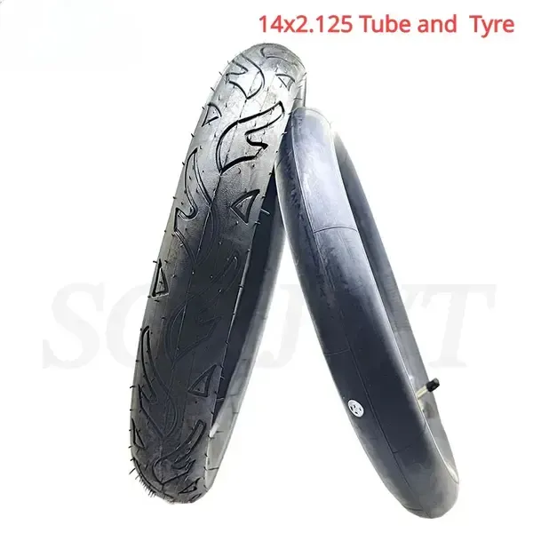 Compatible 14x2.125 Outer Tire Inner Tube FOR Children's Wheel Parts 14 Inch Inflatable Scooter Electric Bike Tire - Image 1