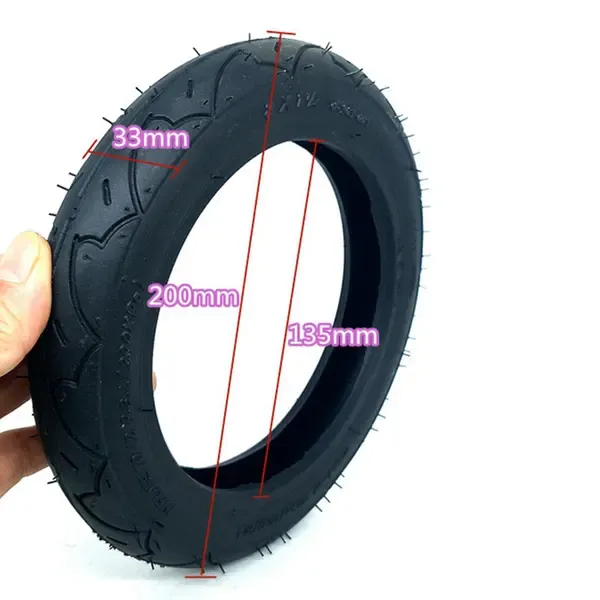 2x High Quality 8 Inch Tire 8x1 1/4 Scooter Tire & Inner Tube Set Bent Valve Fits Bicycle Electric /, Made of Rubber - Image 2
