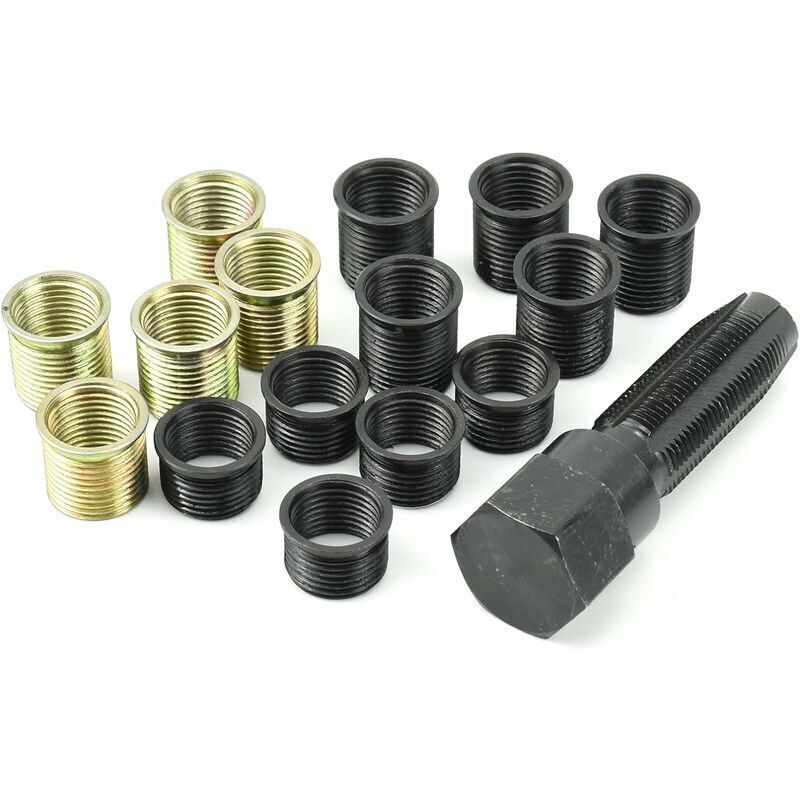 16 Pieces Spark Plug Thread Repair Kit, M14 x 1.25 mm Spark Plug Thread Repair Kit, M16 Tap with Portable Case, Spark Plug Repair Tool., Made of Steel - Image 3