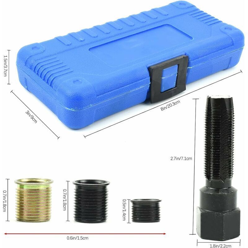 16 Pieces Spark Plug Thread Repair Kit, M14 x 1.25 mm Spark Plug Thread Repair Kit, M16 Tap with Portable Case, Spark Plug Repair Tool., Made of Steel - Image 4
