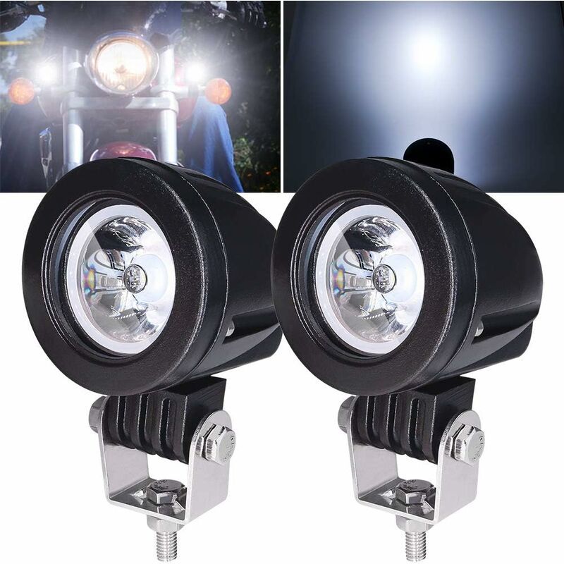 Compatible 10w white led motorcycle fog light 2pcs waterproof 3 inch additional light for bike car truck, Made of Aluminum - Image 1
