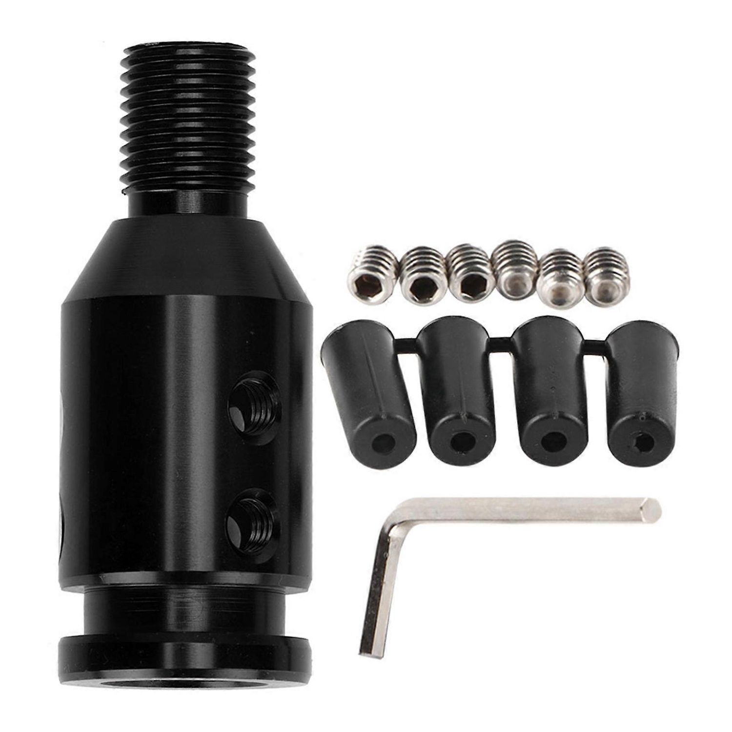 Universal Car Gear Shift Knob Adapter Compatible with Non-Threaded Gear Shifters 12x1.25-Perfect, Made of Aluminum, Black Color - Image 1