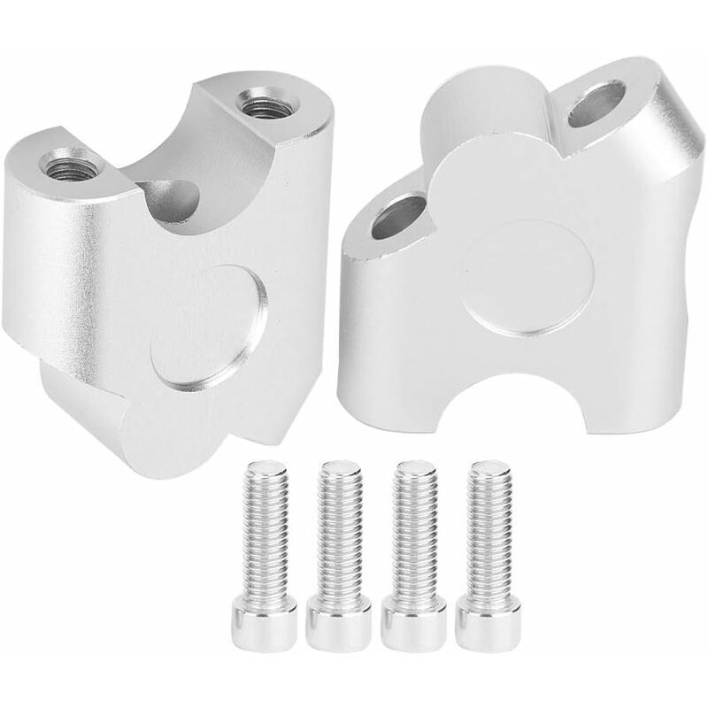 Sturdy Heavy Duty Universal 22mm Motorcycle Handlebar Riser Clamp Adapter, Chrome, Made of Aluminum, Top Quality - Image 1