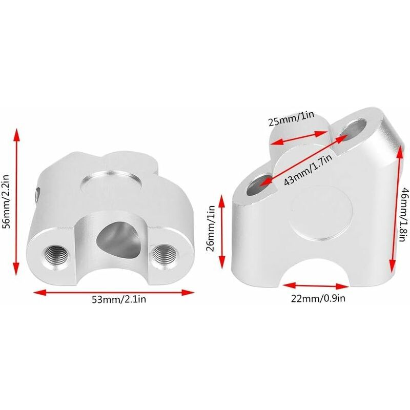 Sturdy Heavy Duty Universal 22mm Motorcycle Handlebar Riser Clamp Adapter, Chrome, Made of Aluminum, Top Quality - Image 2