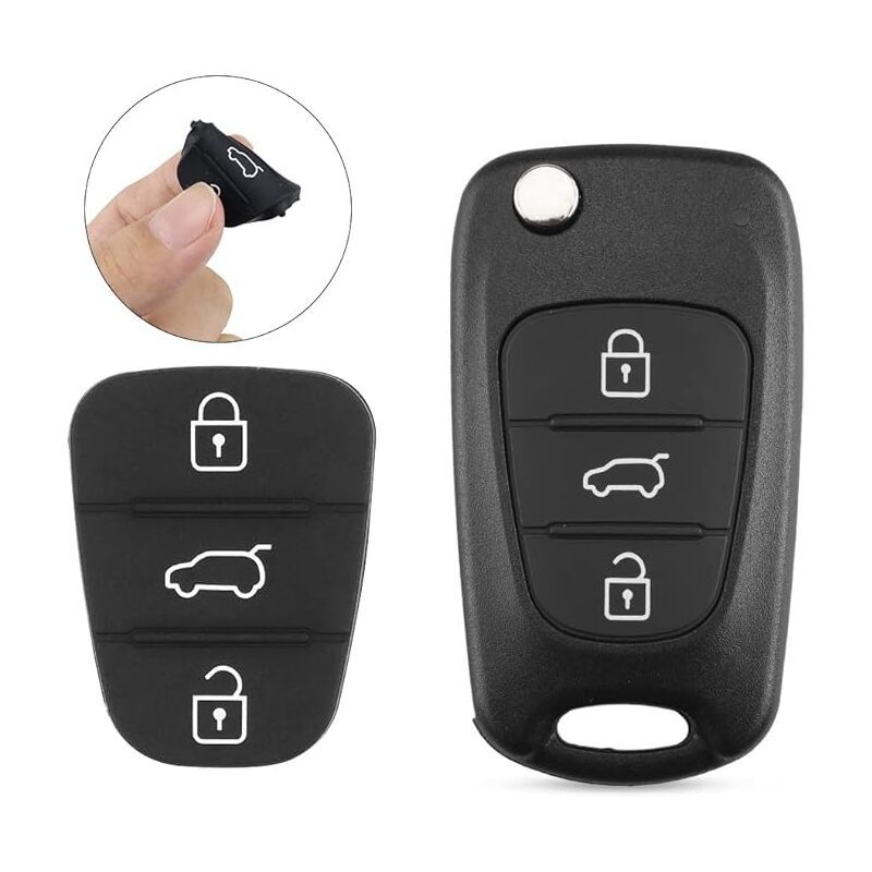2Pcs Silicone Key Case Compatible with Kia Sportage Cee'd Picanto Rio \u0026 Hyundai i10 i20 i30 ix20 ix35 - 3 Buttons Remote Control Cover - Image 4