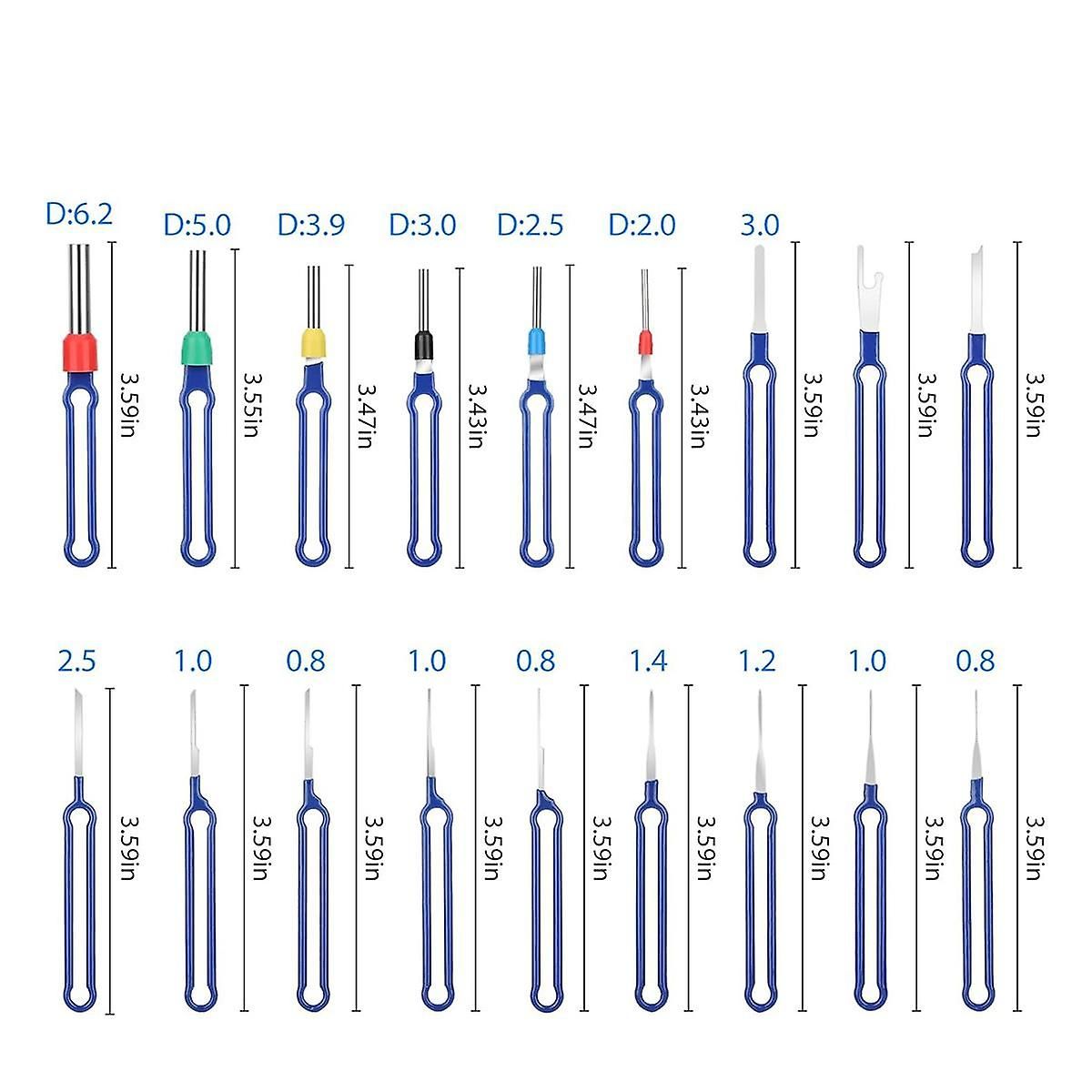 36PC Terminal Removal Tool Kit Pin Extractor, Terminal Stripping Kit, Electrical Wire Connector, Made of Metal, Blue Color, 36 Pcs Pack - Image 3