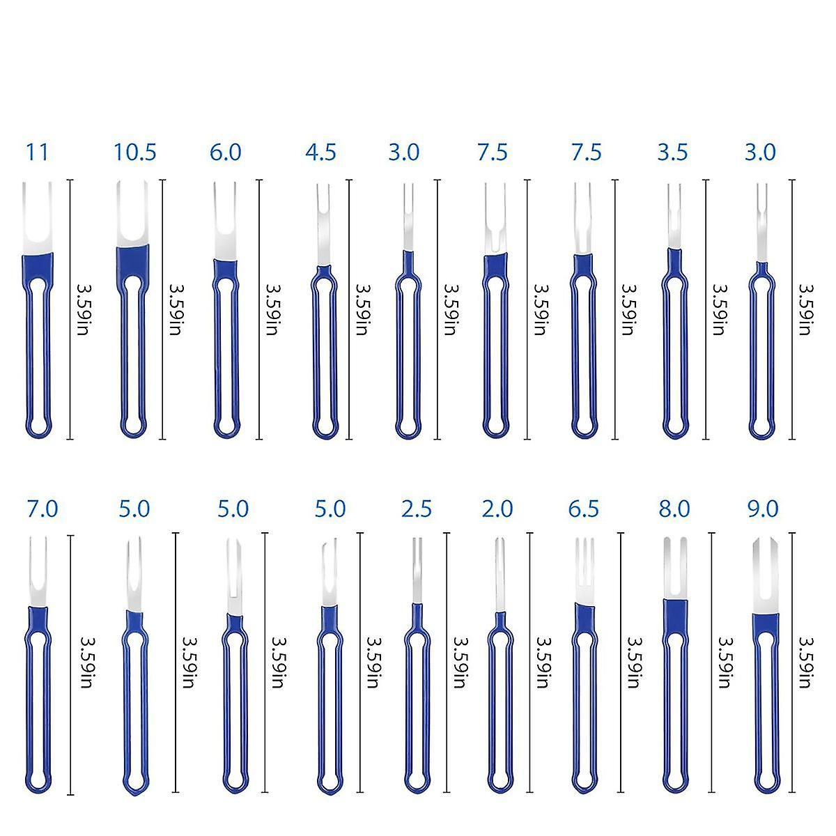 36PC Terminal Removal Tool Kit Pin Extractor, Terminal Stripping Kit, Electrical Wire Connector, Made of Metal, Blue Color, 36 Pcs Pack - Image 4