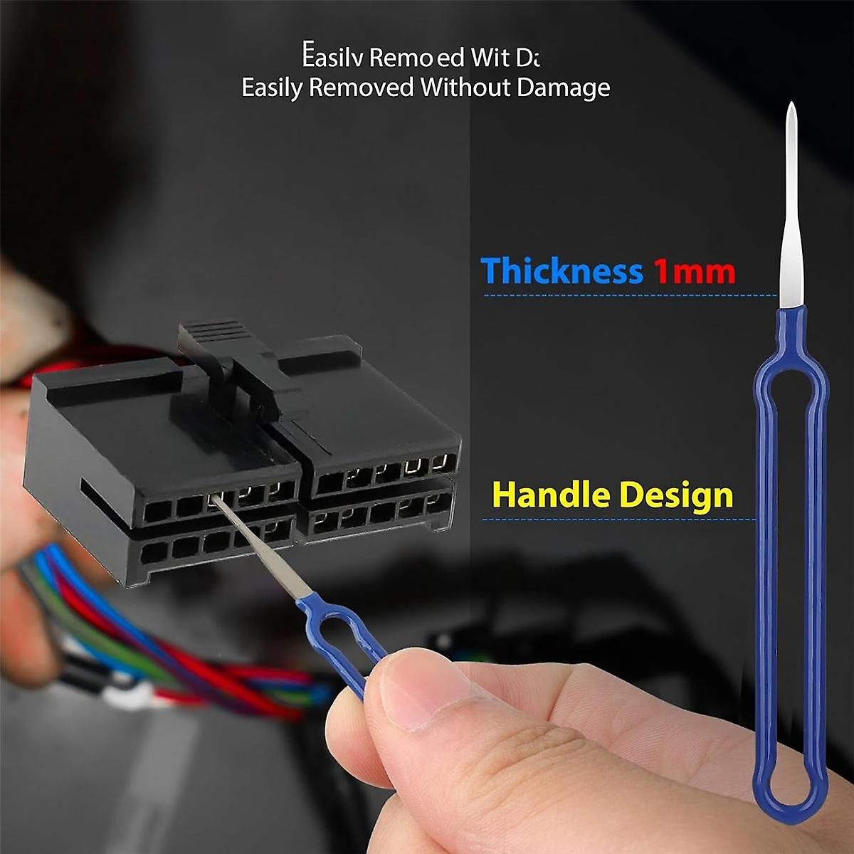 36PC Terminal Removal Tool Kit Pin Extractor, Terminal Stripping Kit, Electrical Wire Connector, Made of Metal, Blue Color, 36 Pcs Pack - Image 5