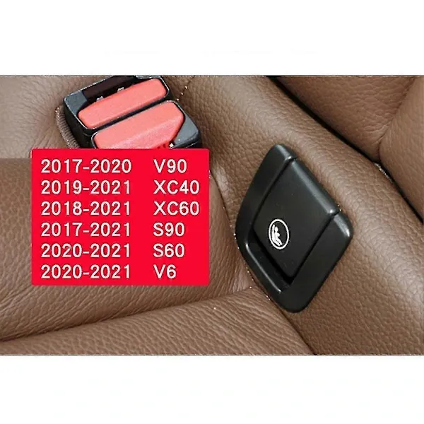 Replacement Bil Bakre Krok Isofix Skydd För V60 V90 Xc40 Xc60 S60 S90 - 2x Svart Barnsäkerhet, Made of Abs, Black Color - Image 5