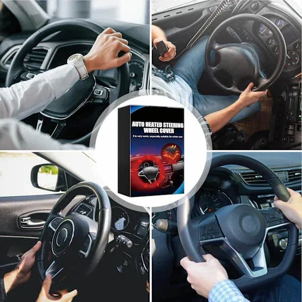 Sturdy Heavy Duty Heated Steering Wheel Muff Winter Hand Warmer Universal Car Steering Wheel Warmer Black, Top Quality - Image 4