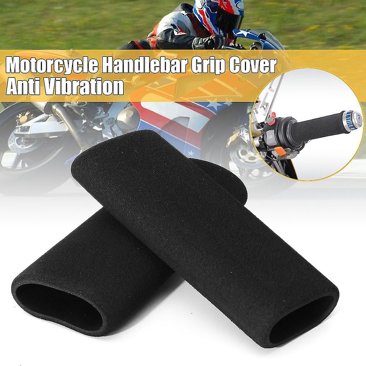 Replacement 2-pack motorcycle anti-vibration handle covers Inner diameter: 31mm (applicable range: 3.17-3.68 cm) Comfort foam non-slip for all handles - Image 2