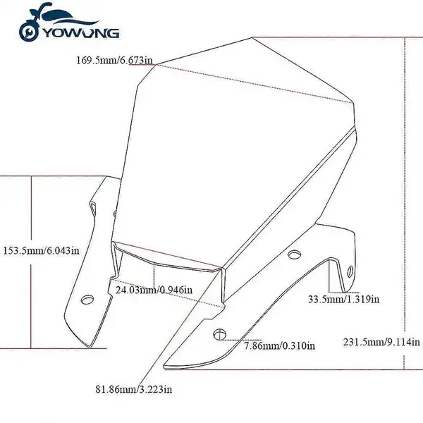 Motorcycle Windshield compatible with YAMAHA MT07 MT-07 FZ-07 2013 2014 2015 2016 2017 Motorcycle Wind Deflector Windscreen MT 07, Made of Aluminum - Image 4
