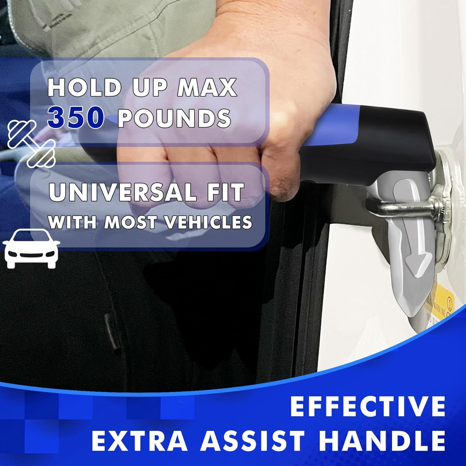 Compatible 2pcs Car Door Handle Assistance for Elderly: Vehicle Support Auto Grab Cane for Getting In and Out of Window Breaker - Image 2