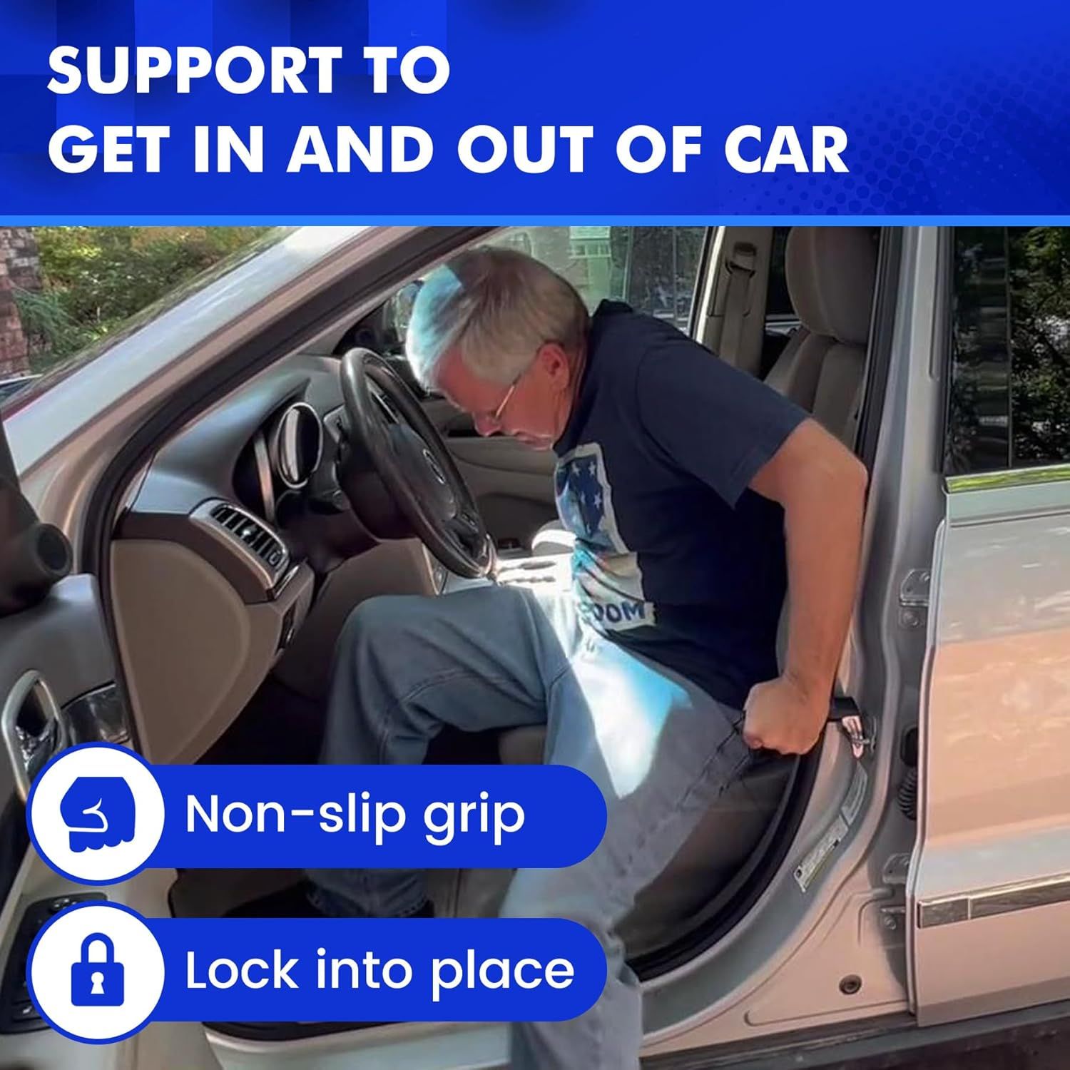 Compatible 2pcs Car Door Handle Assistance for Elderly: Vehicle Support Auto Grab Cane for Getting In and Out of Window Breaker - Image 3