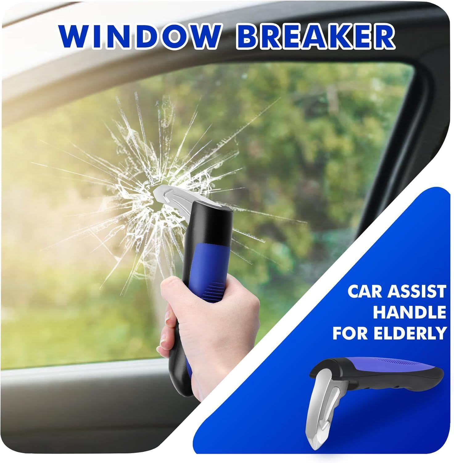 Compatible 2pcs Car Door Handle Assistance for Elderly: Vehicle Support Auto Grab Cane for Getting In and Out of Window Breaker - Image 5