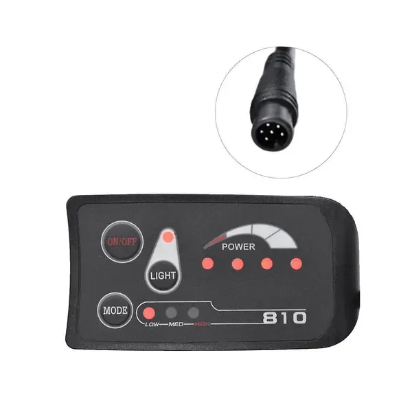 5-pin S810 Electric Bike Meter LED Display Ip65 36v Uart for Electric Bike E-Bike Meter (36v)- Perfet-max, Made of Plastic, Black Color - Image 2