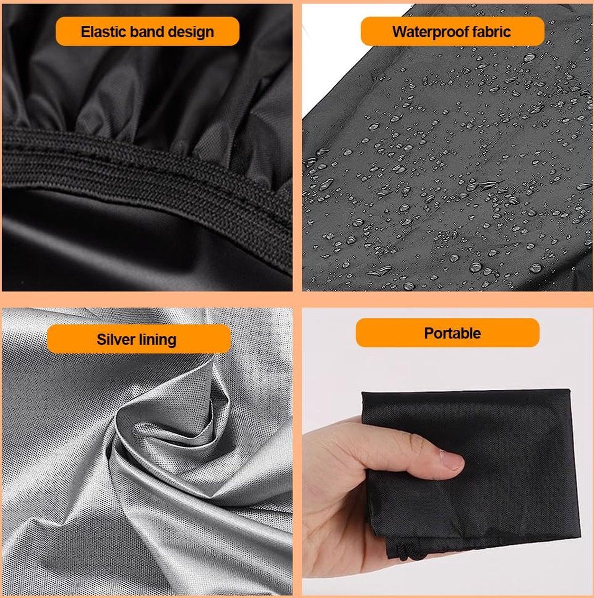 Compatible Bicycle basket rain cover, pack of 2. Waterproof Black for baskets - suitable for, Easy to Use, Good Performance - Image 2