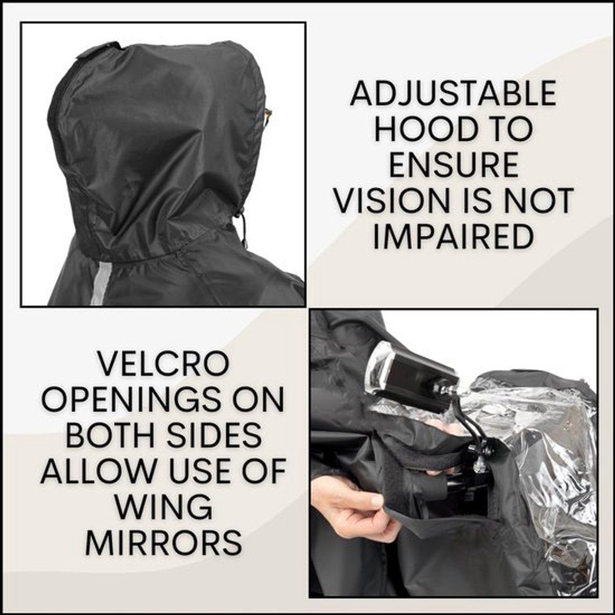 sets Luxury poncho for mobility scooter - Lightweight rain with window Universal fit (163 x 141 cm) Ideal for protection against Replacement Part - Image 6