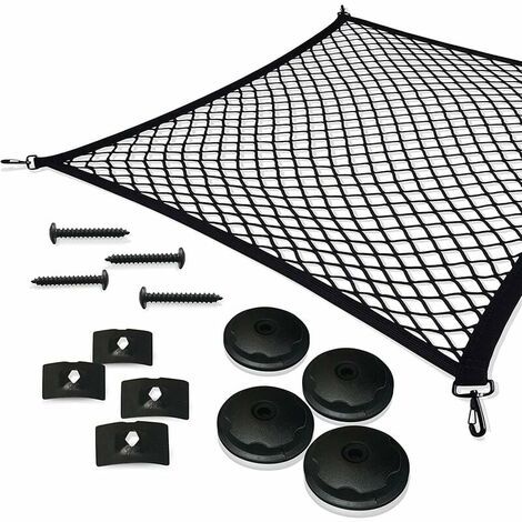 Car luggage net, 110x60cm elastic nylon trunk net protective net multi-function partition net for trunk storage - Image 1