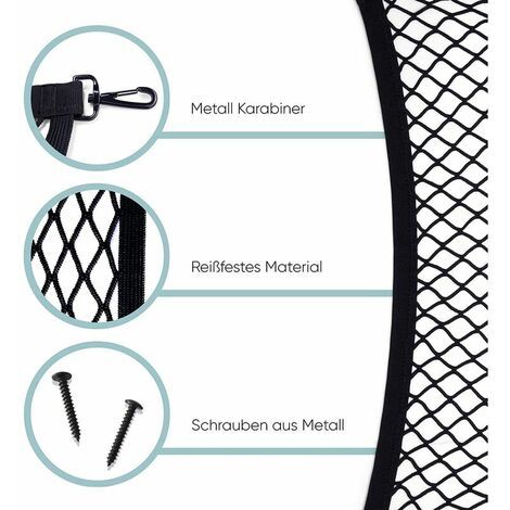 Car luggage net, 110x60cm elastic nylon trunk net protective net multi-function partition net for trunk storage - Image 2