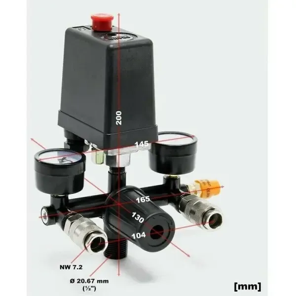 Professional Pressure regulator with pressure switch Replacement for  compressor Pressure switch with 2 displays - Image 5