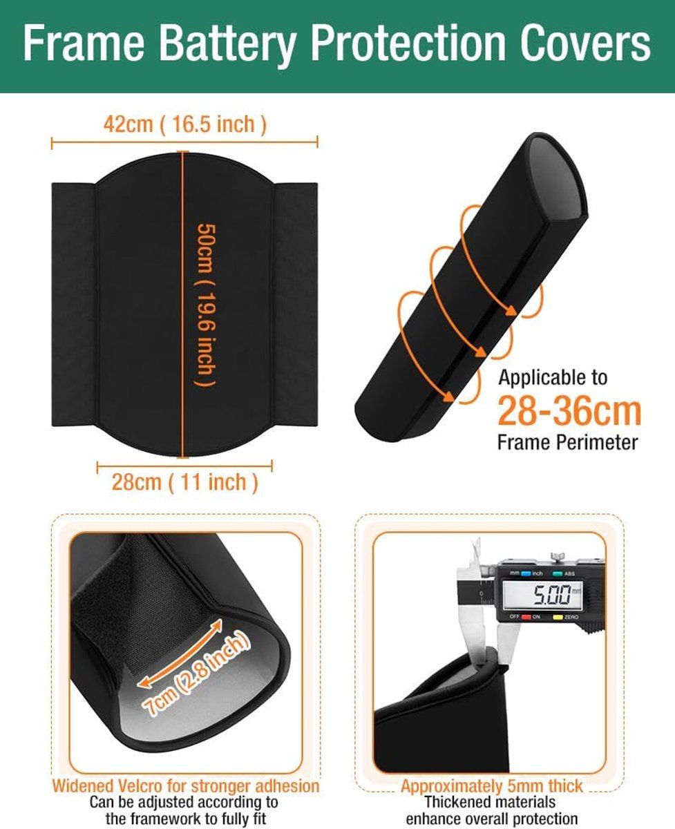Heavy Duty Replacement - Bike Battery Protective Cover - 2 Pieces - Waterproof e - bike battery cover, 2 Pcs Pack - Image 6