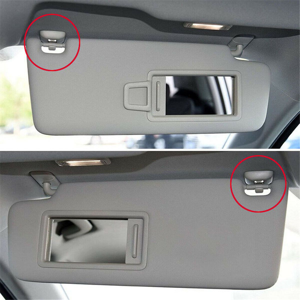Long Lasting Premium 2x Sun Visor Clip Bracket Holder Replacement for  Audi A1 A3 A4 A5 Q3 Q5 B6 B7 B8, Made of Plastic - Image 3
