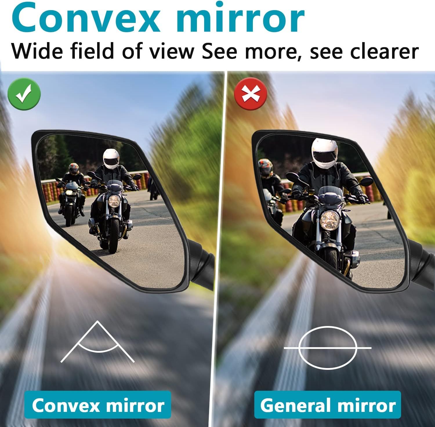 Sturdy Heavy Duty Compatible Motorcycle mirror, pair of universal rearview mirrors, suitable, Clear Color, Top Quality - Image 5