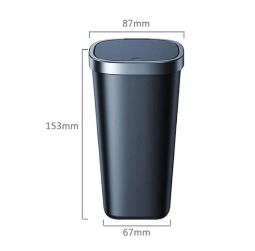 Compatible Black Car Trash Can with Lid, Small Cup Holder, Door Pocket, Trash Can for Car, Home, Office, Made of Silicone - Image 2