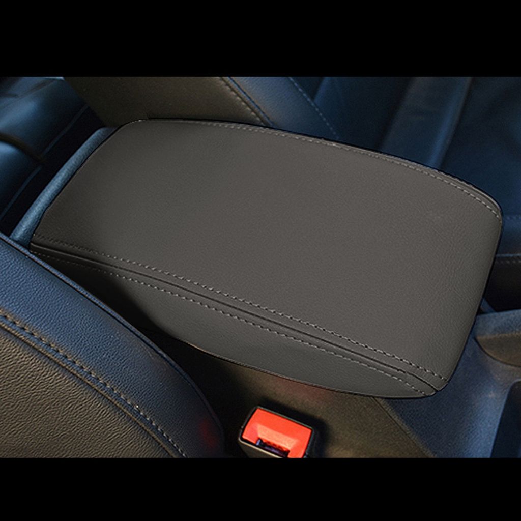 Car Armrest Seat Box Cover Car Interior Accessories Auto Armrest Cov, Replacement Part, Made of Leather, Black Color - Image 7