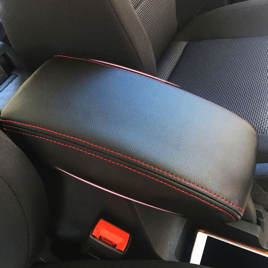Replacement Car Armrest Seat Box Cover Car Interior Accessories Auto Armrest Cover, Made of Leather, Black Color - Image 3