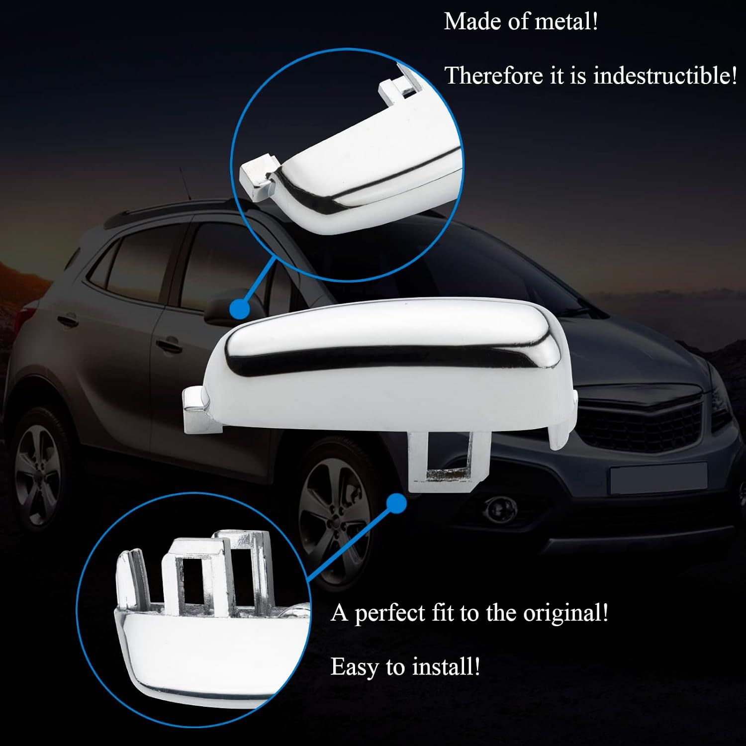 Durable High Quality Replacement Alloy handbrake button with spring for Opel Mokka 2012-2018, Made of Aluminum - Image 3