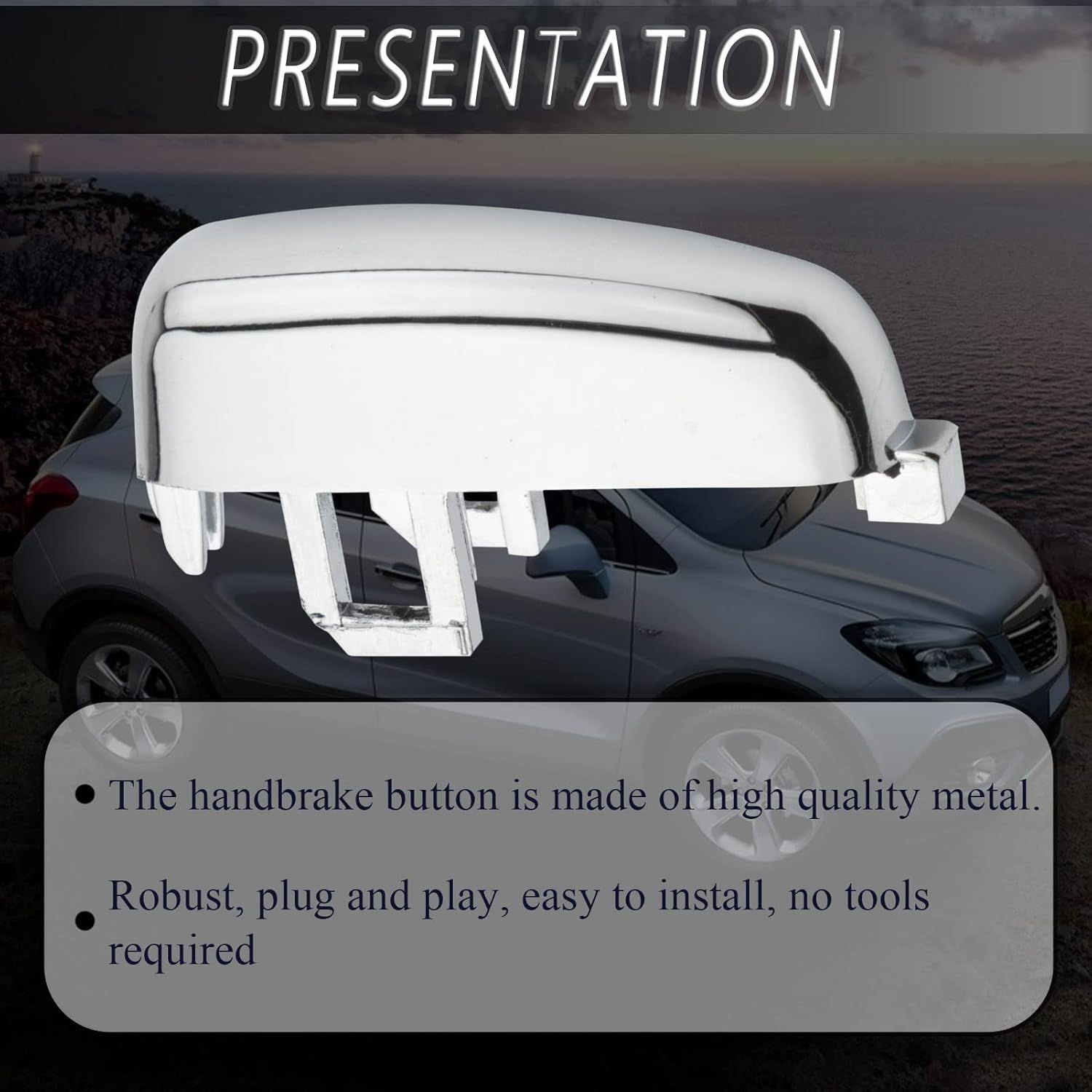Durable High Quality Replacement Alloy handbrake button with spring for Opel Mokka 2012-2018, Made of Aluminum - Image 4