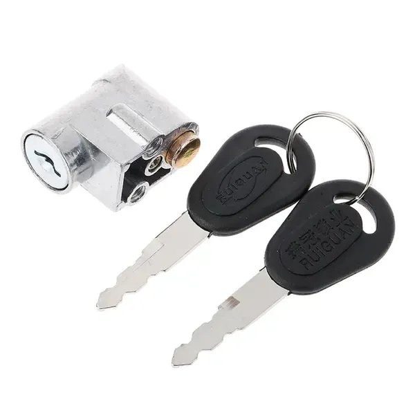 Long Lasting Premium Compatible Battery Lock Cover with 2 Keys E-Bike Switch, Made of Metal, Black Color, Easy Installation - Image 1